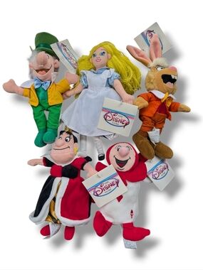 ALICE IN WONDERLAND Disney Store Beanies Lot of 5